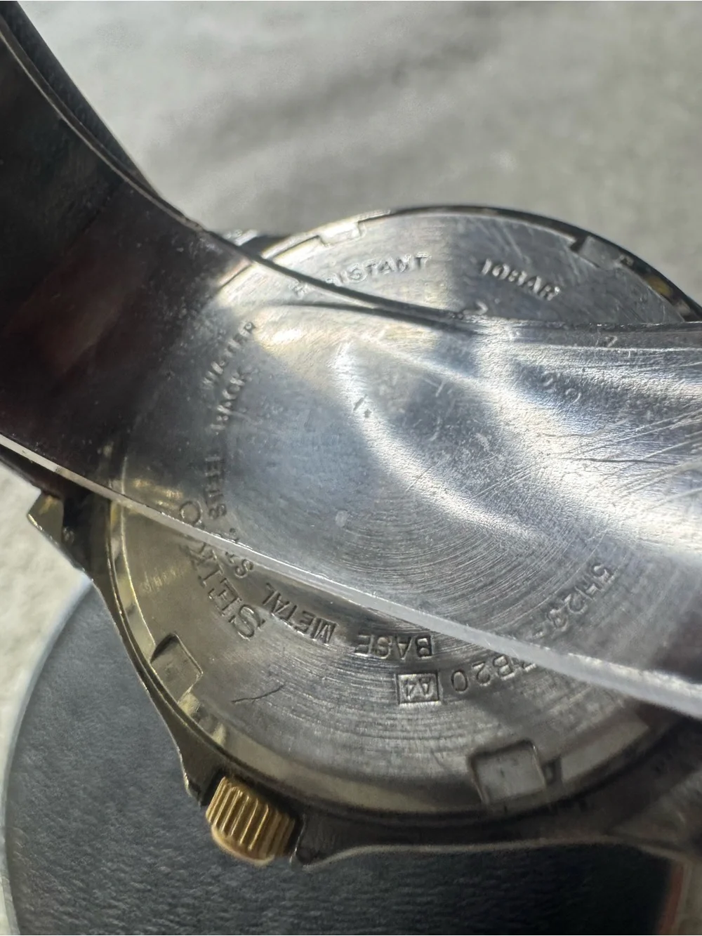 Seiko Black Dial Watch with Gold Accents